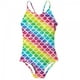 thumbnail image 1 of Trajes de baño de una pieza para niñas Trajes de baño para niños Trajes de baño con espalda cruzada Trajes de baño de verano para la playa para 3-10 años,100cm Feliz Sencillez, 1 of 4