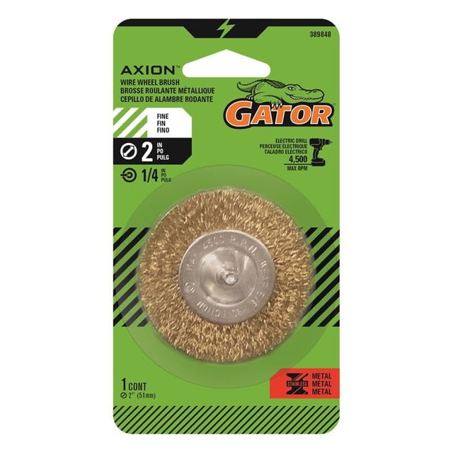 Cepillo de alambre Gator de 2 pulgadas con revestimiento de latón fino
