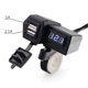 thumbnail image 2 of Cargador USB doble impermeable para motocicleta, 5v, 3.1a, voltímetro con pantalla de voltaje azul para montaje en manillar de 7/8 y 1", 2 of 5