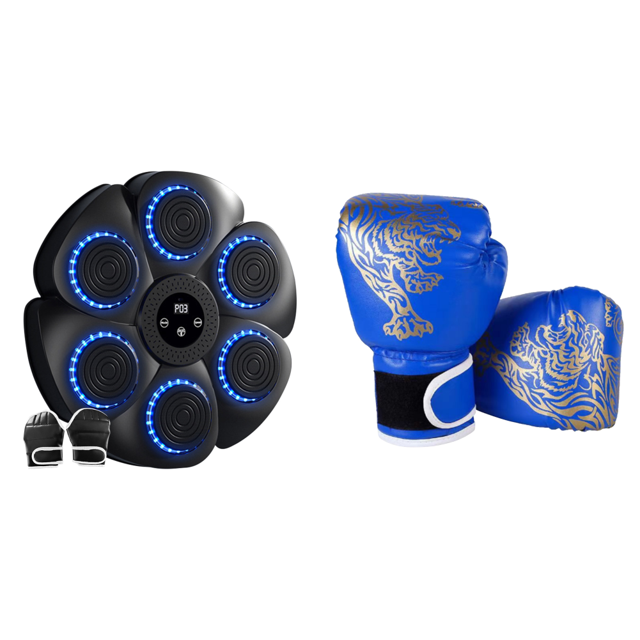 Máquina de Boxeo Musical. Golpeador Inteligente Ajustable para Gimnasio en Casa (Negro)