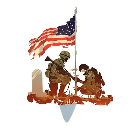 

Independence Day Soldier Memorial Plaque Stirring Patriotic To Our Heroes Engraved With Honors Names Dates & Timeless Iconography Solar Ground Lights Outdoor Garden Survey Markers for Yard Small