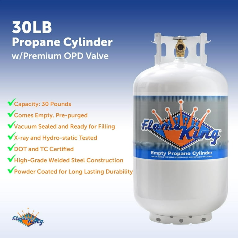 20 lb. Propane Cylinder with Type 1 Overfill Protection Device Valve and Built-In Gauge (Ships Empty) 20 lb. Propane Cylinder with Type 1 Overfill Protection Device Valve and Built-In Gauge (Ships Empty)