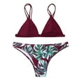 thumbnail image 2 of Plus size Swimsuits Women Swimwear Bikini Set Print Leaves Push-Up Padded Bathing Swimsuit Beachwear, 2 of 2
