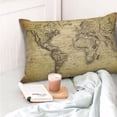 thumbnail image 4 of Fotbe Vintage World Map Funda de Almohada Decorativa Estilo Occidental, Lujo en Algodón, Fundas para Almohadas King, Cojín Estampado para Decoración del Hogar-14"x20", 4 of 6