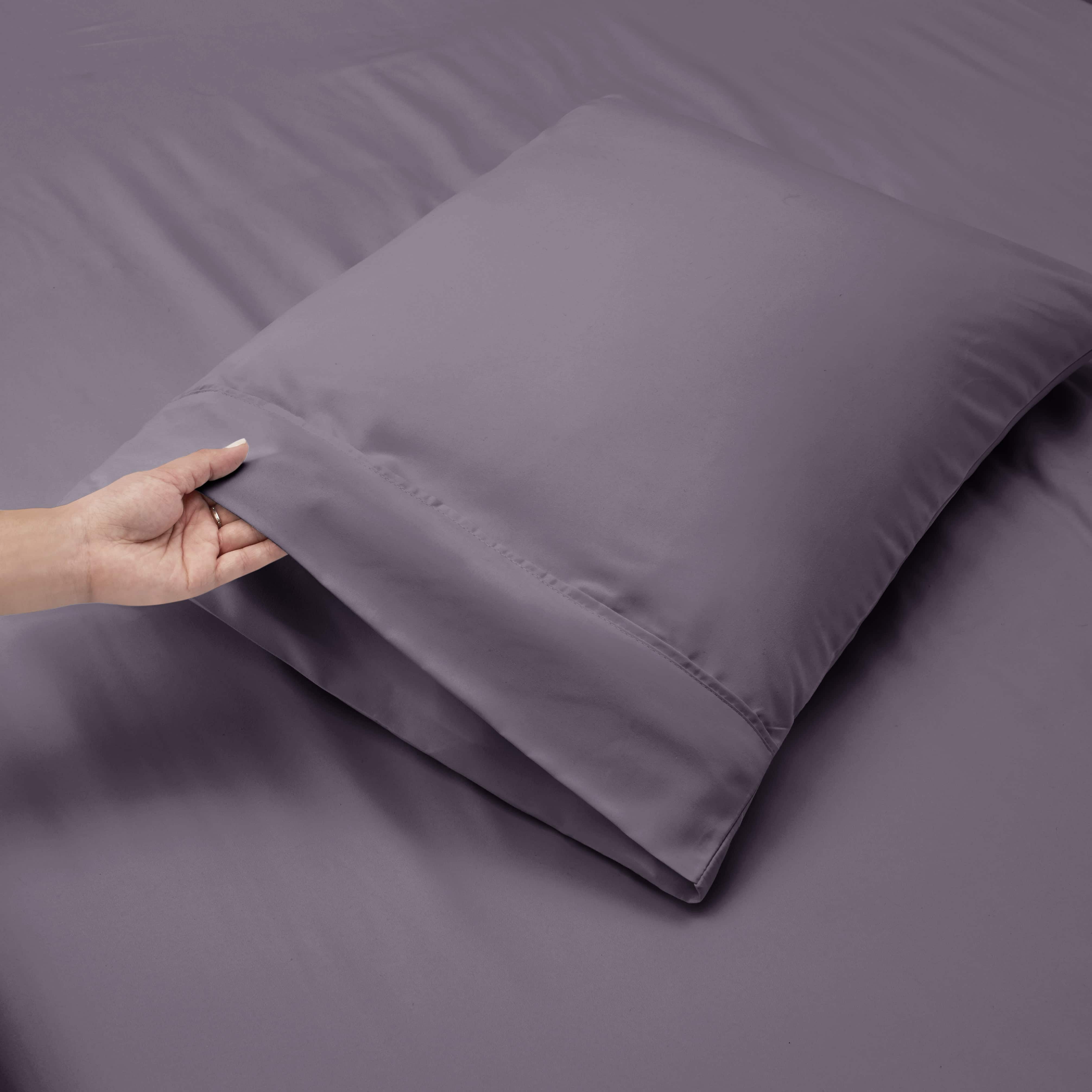 LammaLoe Extra Deep Pocket Twin Xl Sheets Set, 3 Piece, Fits 18"-24" Mattress, Breathable & Extra Soft Bed Sheets, Grayish Purple