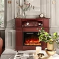 thumbnail image 4 of Waleaf 43’’ x 39’’ Solid Wood Burnished Oak Modern Fireplace Mantel, 4 of 7