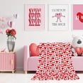 thumbnail image 5 of Valentine''s Day Throw Blanket Red Pink Heart Plaid Fuzzy Blanket Romantic Love Heart Decorative Soft Cozy Flannel Blanket for Mom Couple Home Bed Sofa Couch Chair, 60 x 50 Inch, 5 of 6