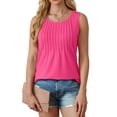 thumbnail image 4 of Fantaslook Womens Tank Tops Dressy Casual Sleeveless Blouses Crew Neck Pleated Tunic Shirts Summer Tops, 4 of 9