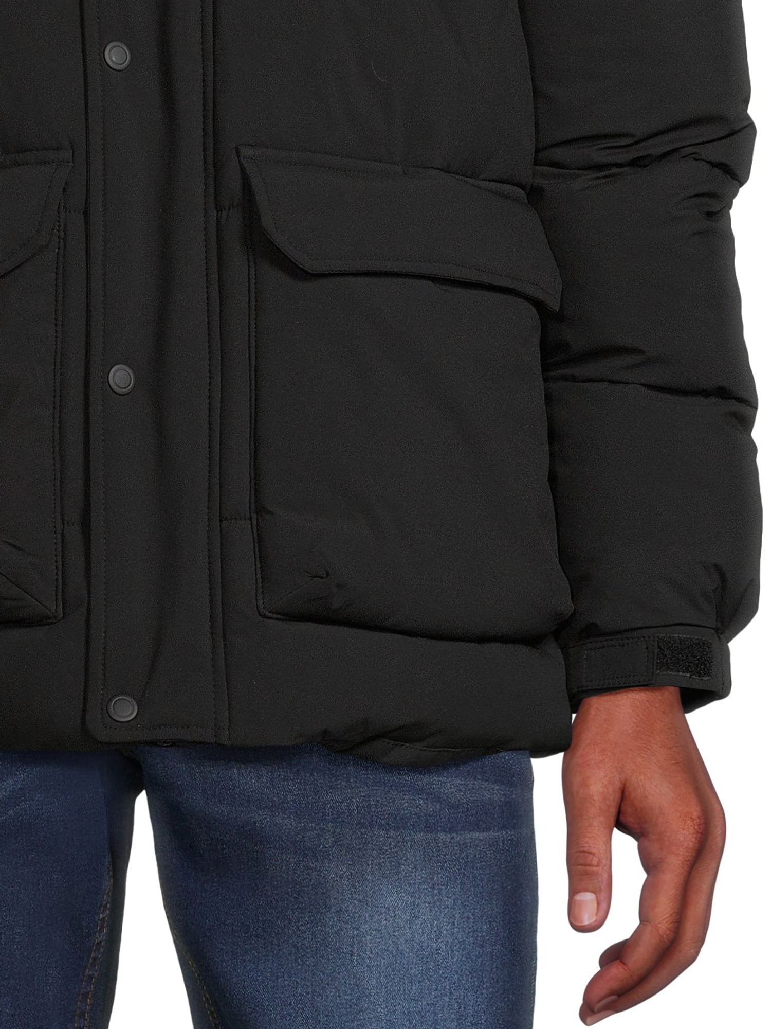 Swiss Tech Men's Quilted Puffer Jacket with Removable Hood, Sizes S-3XL