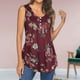 thumbnail image 2 of Tops estampados en color sólido sin mangas con botones y cuello redondo a la moda para mujer Fridja  qr3267, 2 of 5