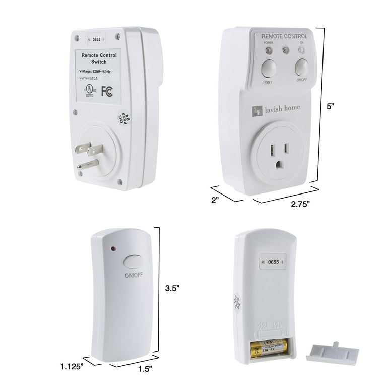 BN-Link Wireless Remote Control Electrical Outlet Switch for Lights, Fans, Christmas  Lights, Small Appliance, Long