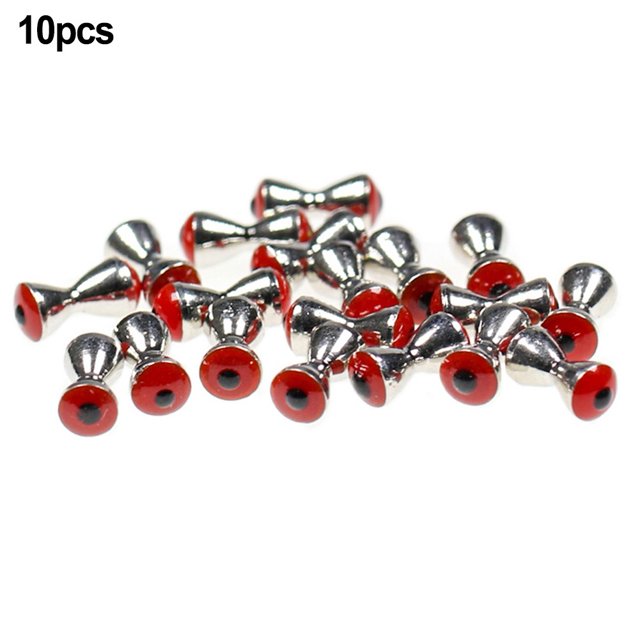 MYG 10 Pcs Appâts à Mouches Yeux Matériel de Montage Haltère Forme 3.2mm 4.0mm 4.8mm Pêche