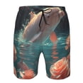thumbnail image 3 of Pofeuu Flower White Dolphin Prin Men's Swim Trunks Quick Dry Bathing Suit Swimming Board Shorts Mesh Lining Beach Swimwear-3X-Large, 3 of 6