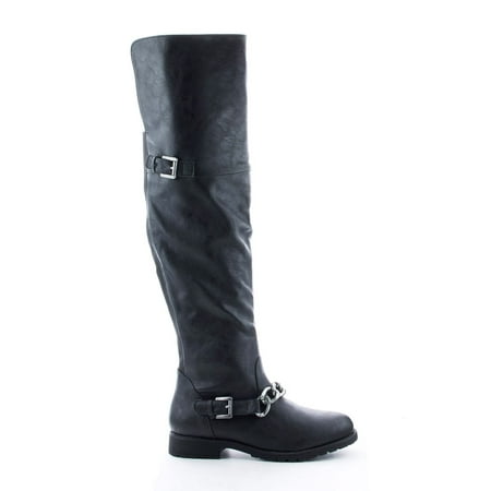 Bamboo - Kacy26 by Bamboo, Round Toe Over The Knee Chained Riding Boots ...