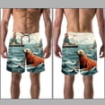 thumbnail image 3 of luoweisi Men's Beach Shorts Quick Dry Swim Trunks with Mesh Lining Sea Lion M, 3 of 5