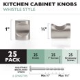 thumbnail image 7 of Ilyapa Satin Nickel Kitchen Cabinet Knobs - Minimalist Cylindrical Whistle Knob Handles - 25 Pack of Kitchen Cabinet Hardware, 7 of 7