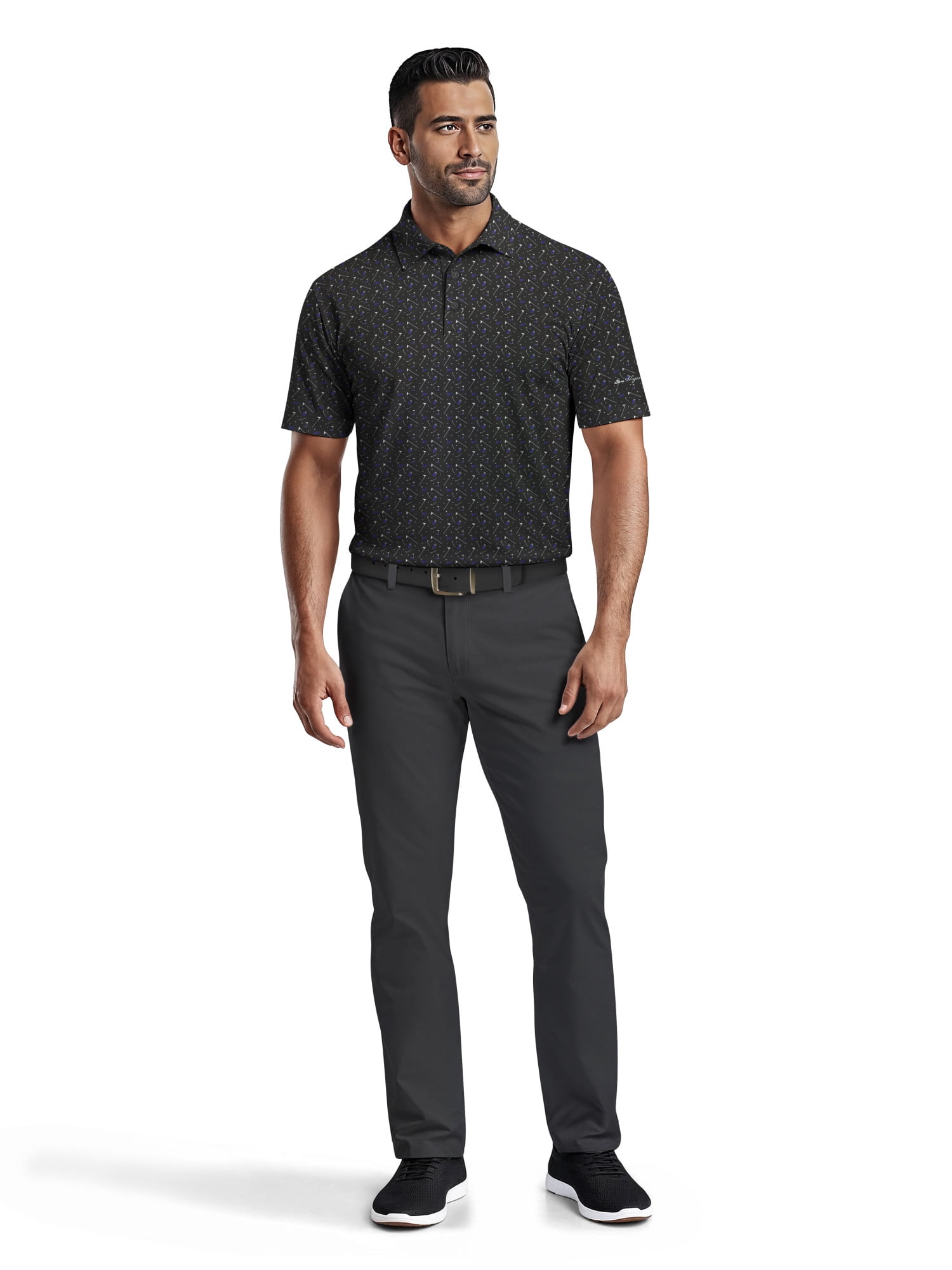 Ben Hogan Men's & Big Men's Performance Golf Themed Short Sleeve Polo Shirt, up to 5XL