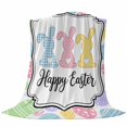 thumbnail image 6 of Happy Easter Blanket Soft Cozy Warm Throw Blanket for Couch, Plush Fuzzy Flannel Fleece Blankets for Sofa, Colorful Rabbits Eggs Spring Bed Blankets Lightweight Gifts for Women, 40"x60", 6 of 9