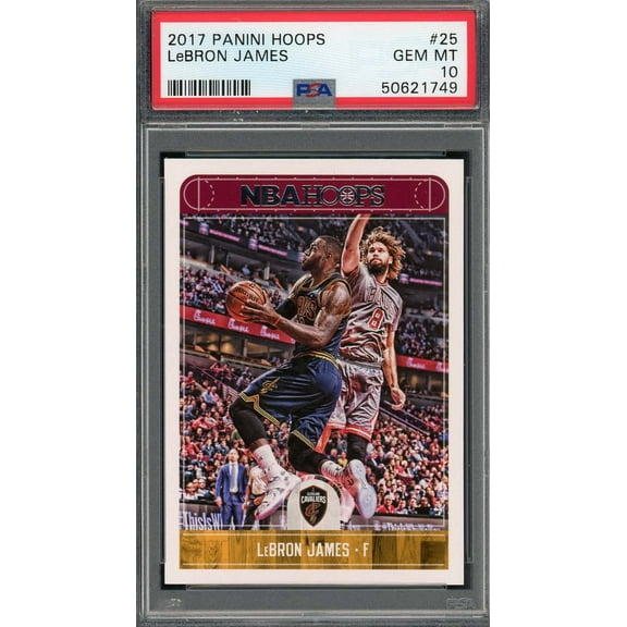 LeBron James 2017 Panini Hoops Basketball Card #25 Graded PSA 10
