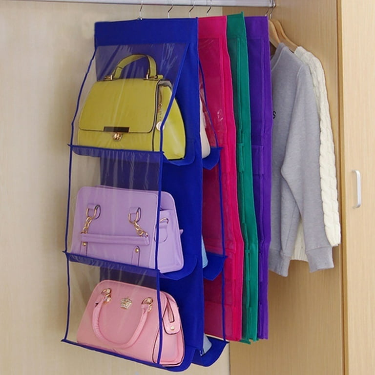 D-groee Over The Door Purse Organizer & Storage Handbag Organizer with 6 Easy Access Deep Pockets - Handbag Organizer with Clear Pockets, Size: 35
