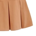 thumbnail image 3 of Vestido corto plisado de mujer, vestido plisado de cintura alta de Color puro, cintura elástica, para verano, primavera, otoño, caqui XL, 3 of 5