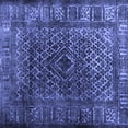 thumbnail image 1 of Ahgly Company Machine Washable Indoor Square Abstract Blue Contemporary Area Rugs, 5' Square, 1 of 4