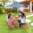 thumbnail image 2 of Costway Mesa De Picnic Para Niños, Juego De Mesa Y Silla De Madera Para Niños Con Sombrilla Ajustable En Altura Para 4 Niños, Muebles De Patio Trasero Para Interior Y Exterior, Regalo Para Niños, 2 of 4