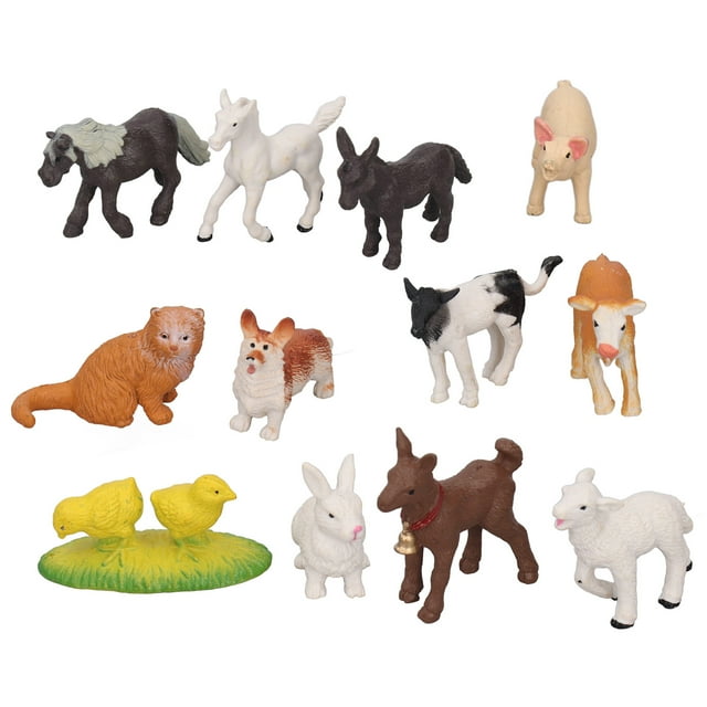 Juguete modelo de animal de granja BuyWeek 12 piezas de animales de granja de simulación