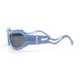 thumbnail image 3 of Mens Unique Elabroate Futuristic Wrap Around Sport Plastic Sunglasses Blue - Black, 3 of 4