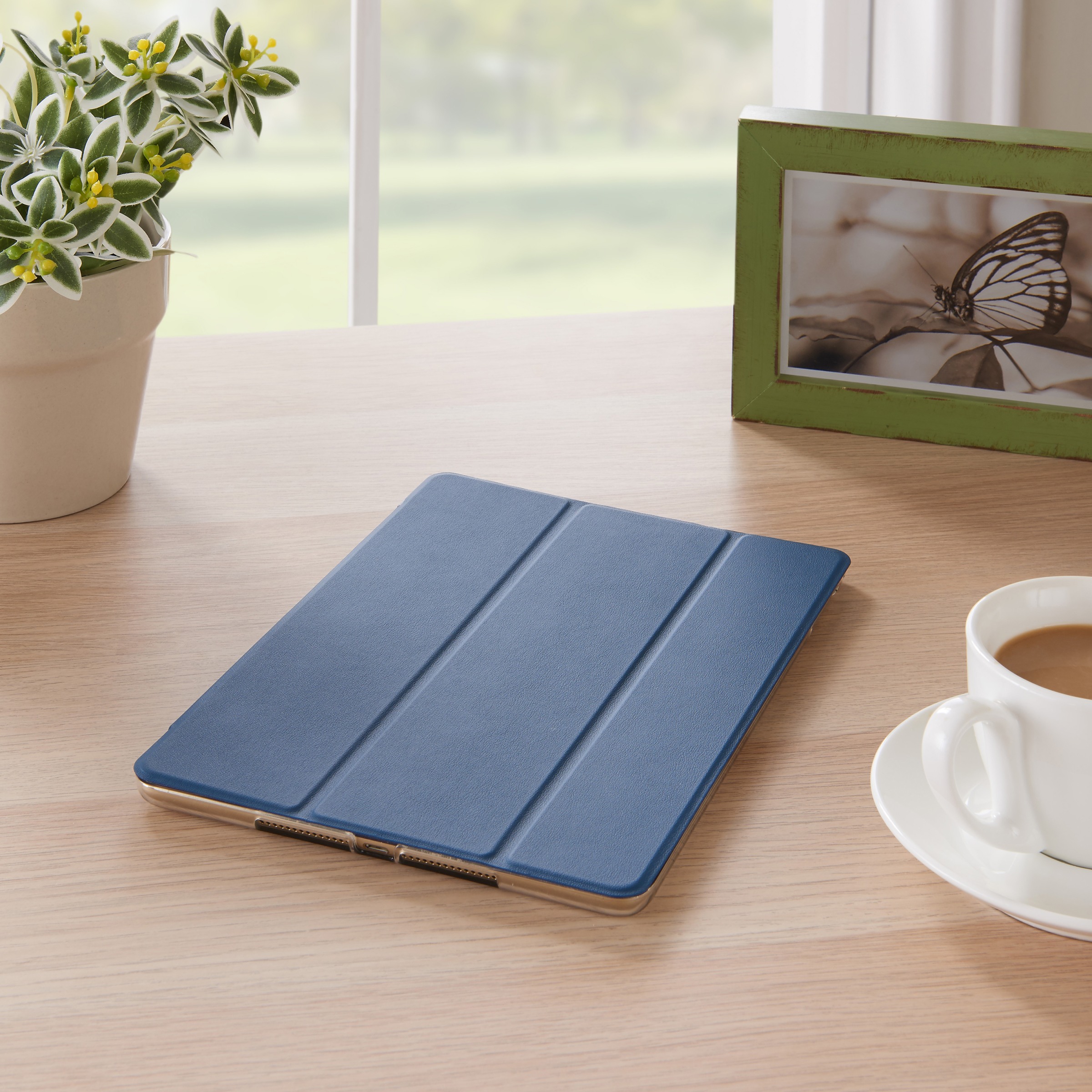 onn. Folio Case for 9.7 inch iPad Air 1 & iPad Air 2, Washed Indigo