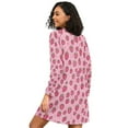 thumbnail image 2 of FORMRS Womens Long Sleeve Nightgowns Crew Neck Sleep Shirt Soft Pajamas Sizes S-3XL, Strawberry Bliss, 2 of 8