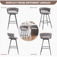 thumbnail image 6 of EYYTHUNG Modern Swivel Bar Stools - Set of 2, Woven Design and Footrest, Dark Grey, 6 of 7