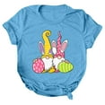 thumbnail image 4 of Shorts Décontractés pour Femmes, Col Rond Ample, Manches Courtes, Imprimé Lettre, Blouse T-Shirt, 4 of 4