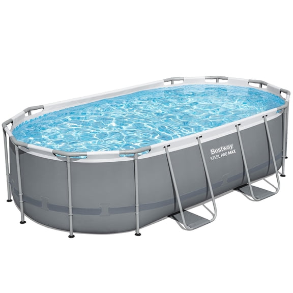Bestway: Steel Pro MAX - 14' x 8'2" x 39" - Oval Above Ground Swimming Pool Set, ClickConnect Frame, Tritech, Filter Pump-Ladder-Cover, 1915 Gal Water