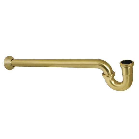 Kingston Brass CC7187 1-1/4" P-Trap with Bell Flange, 18" Length, 18 Gauge, Brushed Brass