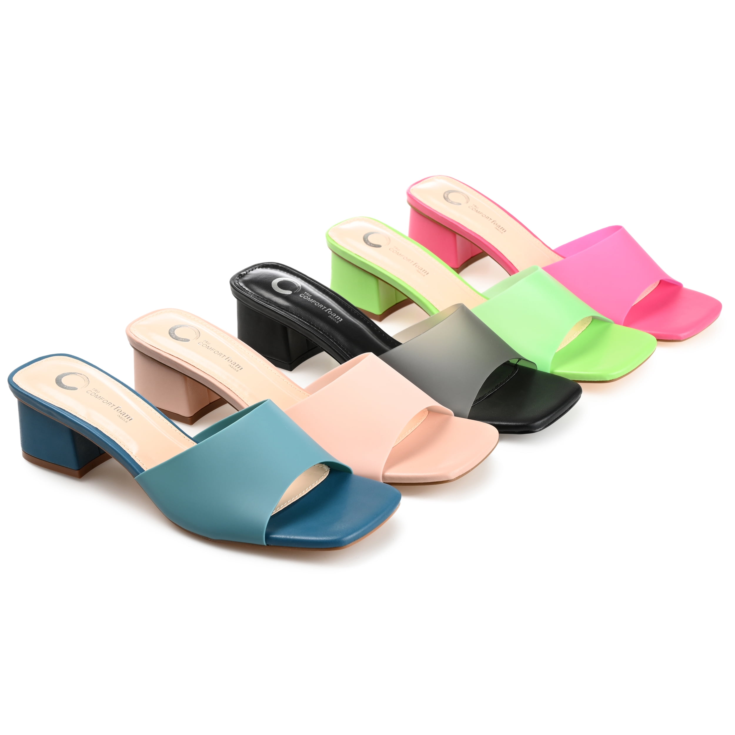 Journee Collection Womens Jaydin Tru Comfort Foam Slip On Block Heel Sandals