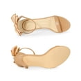 thumbnail image 4 of BLISSFUL STEP Women's Bow Back Ankle Straps Stiletto High Heel Sandals Nude 10, 4 of 7
