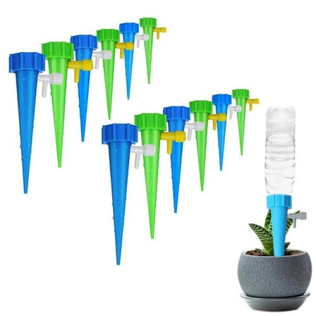 Self Plant Watering Spikes,Auto Drippers Irrigation Devices,Vacation Automatic Plants Water System with Adjustable Control Valve Switch Design for Houseplant, Gardenplant, Officeplant(12 Pcs)