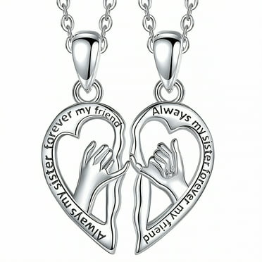 DESIGNICE Initial Necklaces for Women,Well-Crafted Surface Bff Necklace for 2,Contour-Locked Cute Necklaces,Style1
