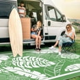 thumbnail image 4 of Findosom 6'x9' Outdoor Rug Patios Rug Waterproof RV Outdoor Rug Camping Rugs Reversible Plastic Straw Rug Large Outdoor Mat Outdoor Area Rug for Camping,Balcony Apartment,Patio,Picnic,Beach Green, 4 of 13