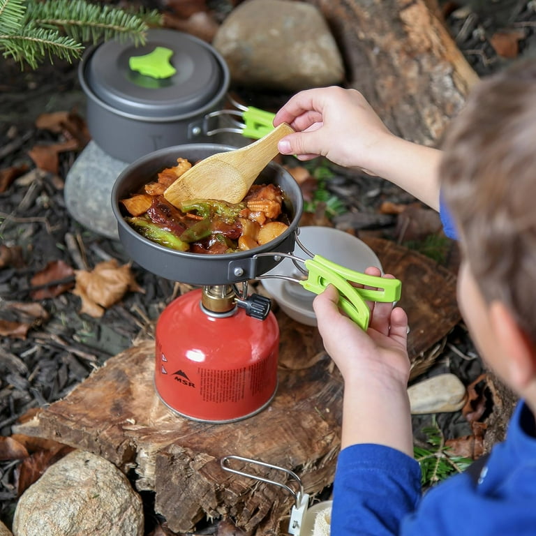 Camping Cookware Mess Kit for Backpacking Gear Camping Cooking Set Camping Pots and Pans Set Backpacking Stove Portable Stove Compatible Camp Kitchen Equipment Accessories Pot Walmart