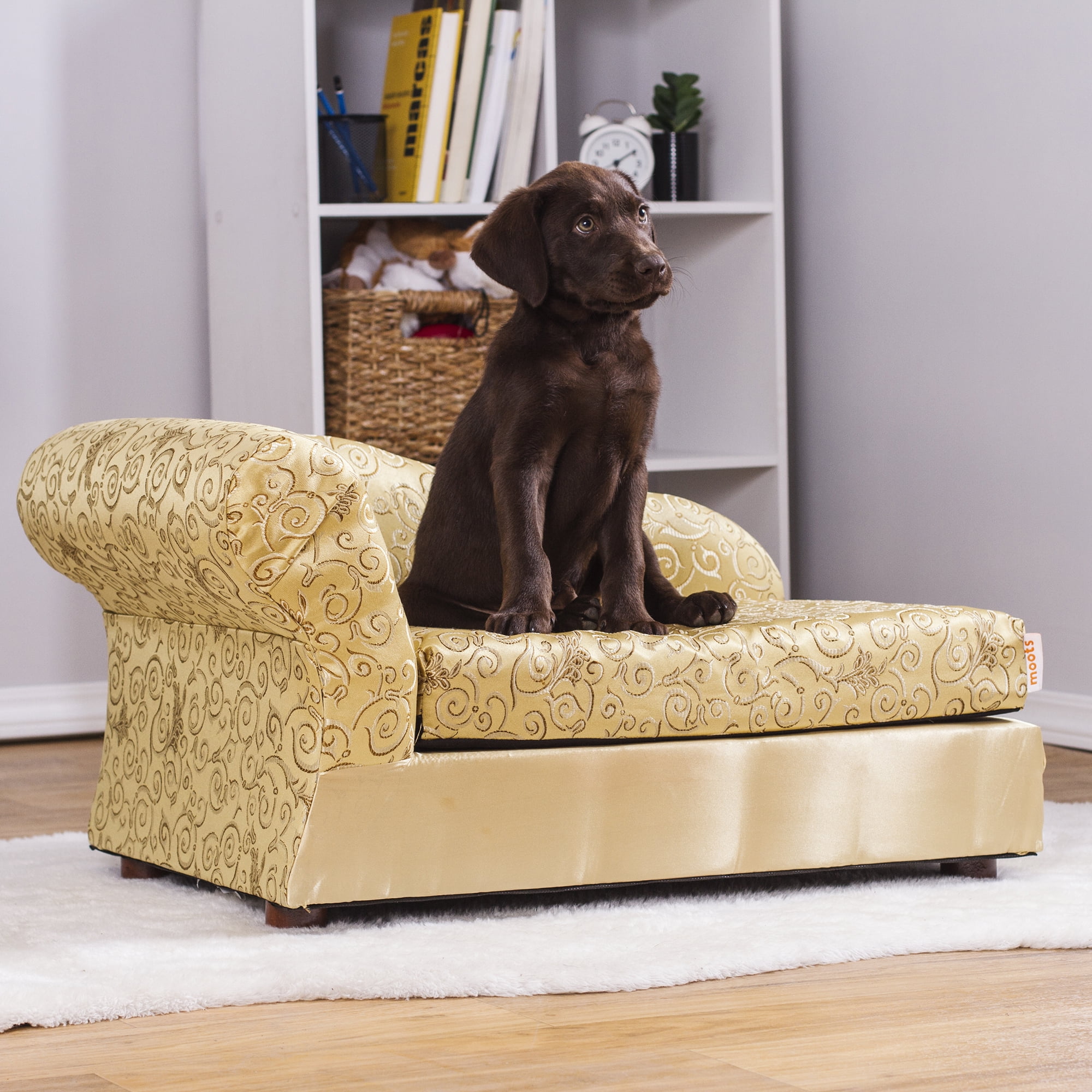 moots Cleopatra Chaise Lounge Pet Bed, Metallic Gold, Medium