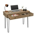 thumbnail image 3 of Inval 1 Drawer Computer Desk with Hairpin Legs in Brown Amaretto, 3 of 8