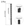 thumbnail image 2 of Uxcell Masonry Drill Bit Carbide Tip Spiral Rotary Tool, 12mm Cutting Dia (Black) 2 Pack, 2 of 5