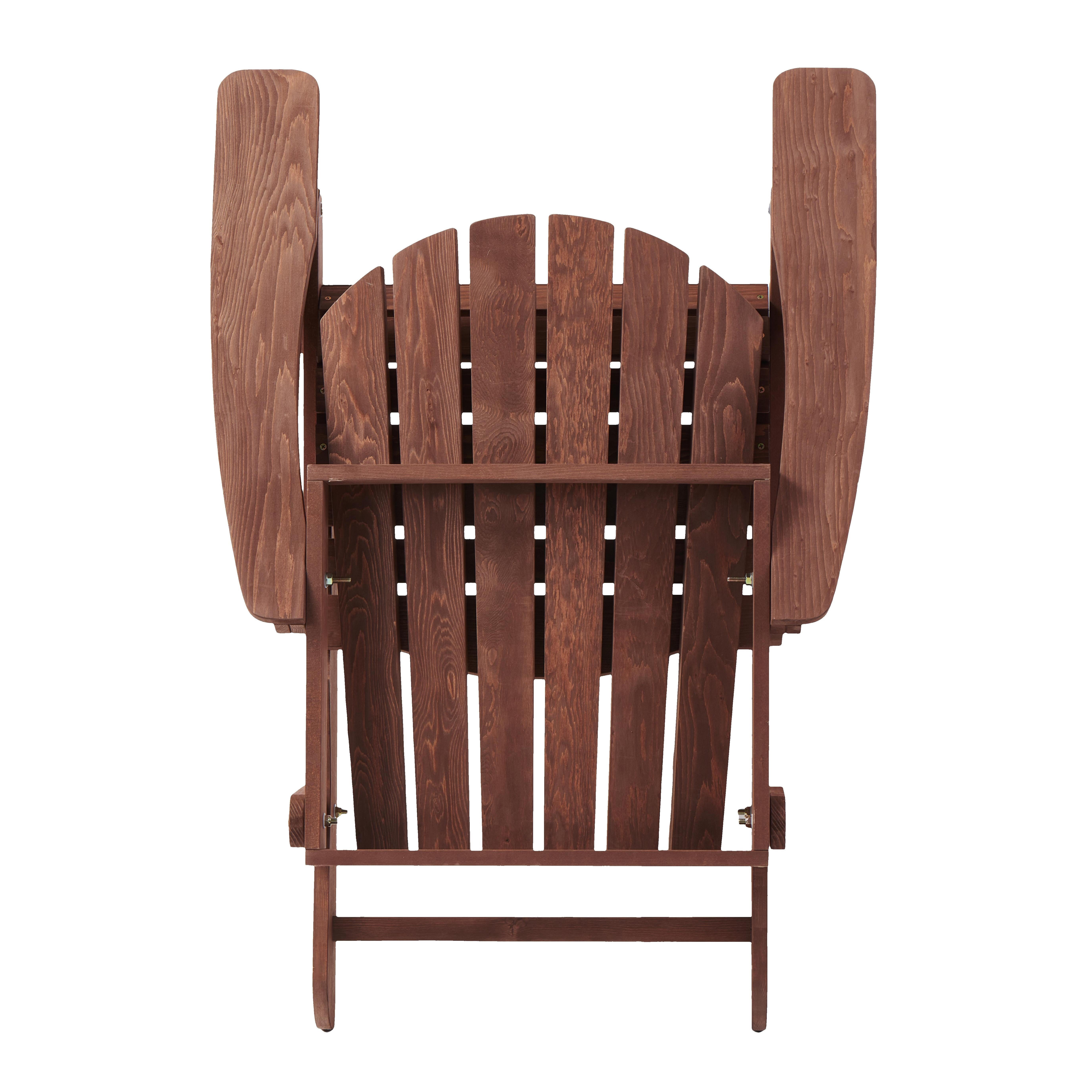 Outdoor Folding Adirondack Chair with BackRest & SeatBoard,Wood Patio Chair for Garden Backyard Porch,Coffee