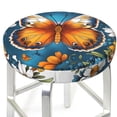 thumbnail image 3 of Lsque Spring Butterfly Flowers Pattern Round Bar chair cushion covers Velvet Fabric Premium Comfort Protects from Scratches and Stains for 14-17 Inch Chair-13 inch, 3 of 7