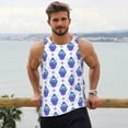 thumbnail image 6 of Lsque Winter Snowflake Skiing Skull Pattern Mens Tank Tops Muscle Athletic Quick Dry Sleeveless Workout Fitness T Shirts Beach Tank Top, Loose-fit Sleeveless Shirt for Men-Large, 6 of 7