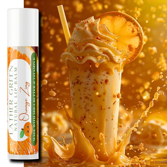 Orange Zing Natural Lip Balm, Pack of 3 by LatherGreen