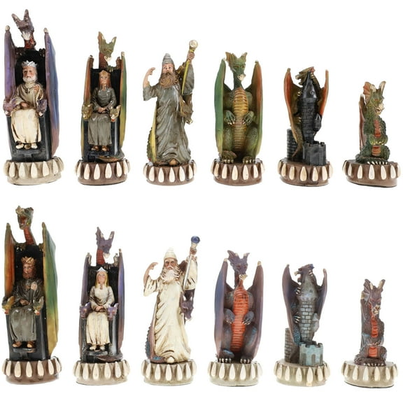 WE Games Dragon Chess Pieces - Intricately Hand Painted
