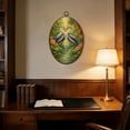 thumbnail image 5 of Oval Framed Wall Art Pair Blue White Herons Tropical Pond Vibrant Flowers Canvas Wall Art Oval Vintage Wall Decor Prints Hanging Decor for Home Bedroom Living Room Office 8"x11.4", 5 of 7